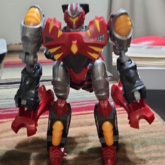 Plastic Action Figure Red Gray Black Yellow Transforming Robot T-Rex Toy