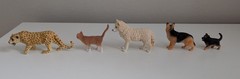 Schleich toy animal action figures german shepherd dog cat leopard wolf lot 5