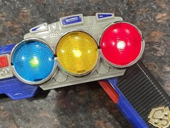 1997 Power Rangers Carranger Blue Centurion Synergizer Sword Recording Toy China