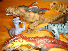 Lot of 18 Plastic Dinosaurs Blip Toys, K&M, Mojo, JMW Sales, Greenbrier Internat