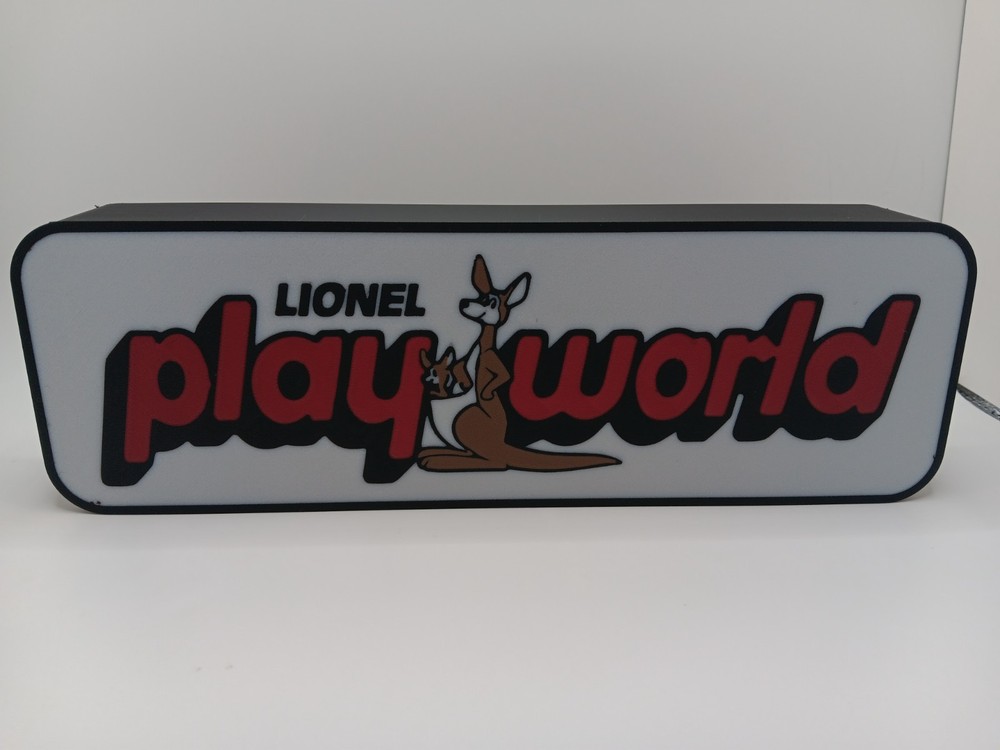 Retro Lionel Play World logo light box sign for collection display