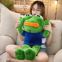 45cm Sad Frog Plush Toy Soft Stuffed Pillow Magic ;Expression Pepe The Sad Frog