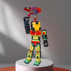 Articulated BlockBot A01, BlockBot S01, Big Robot, 3D Printed