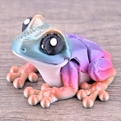 Mini Candy Rainbow Frog Flexi Fidget Toy – Articulated Desk Pet 3D Printed 1.5″