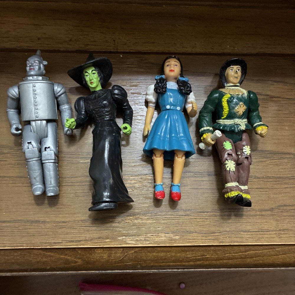 Wizard of Oz Lot 4 Action Figures Characters 1988 MGM Turner 4″ Jointed
