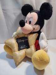 Disney Store Mickey Mouse Plush Holding Gold Star Photo Frame Picture Memories