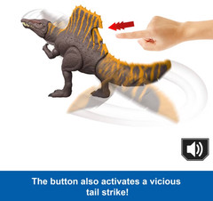 Jurassic World Rebirth Tail Thrasher Spinosaurus Action Figure, Dinosaur Toy