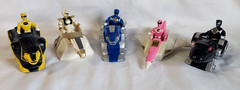 Lot Of 5 VTG McDonalds Power Rangers & Zords 1995 White Black Pink Yellow Blue