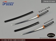1/6 Katana Japanese black Sword Miyamoto Musashi Hot toys Phicen 12″ figure❶USA❶