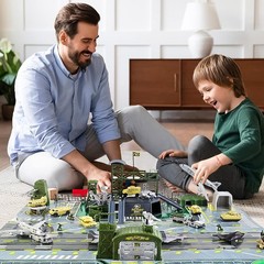 Military Base Set, Army Men Playset with Military Vehicle,Weapon Gear Ac…