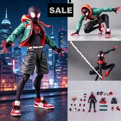 Spider-Man Action Figure Miles Morales Into The Spider Verse Toy Gift With Box