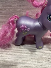 MY LITTLE PONY G3 PURPLE PETAL BLOSSOM CUSTOM CURLY LONG PINK TINSEL HAIR***
