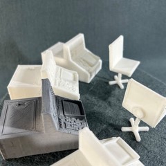 Sci Fi Control Room Computer Desk Chair Action Figure Accessory Lot