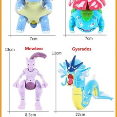 High Quality Pokemon Ball Deformation Toy Pikachu Mewtwo Gyarados Pocket Monster