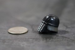 Action Figure Full Face Helmet Head Silver Black Custom Fodder 1:12 Scale