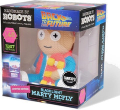 Back To The Future made By Robots BlackLight Marty McFly Dr Brown Delorean Set