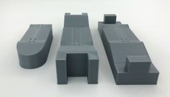 3D Printed DIY Fingerboard Mold 40mm Wide Silver PLA Plastic