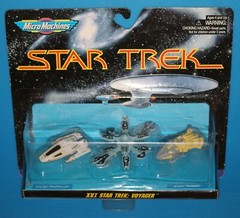 STAR TREK MICRO MACHINES 16 XVI ARRAY, KAZON TORPEDO, VOYAGER SHUTTLE 2nd MOC