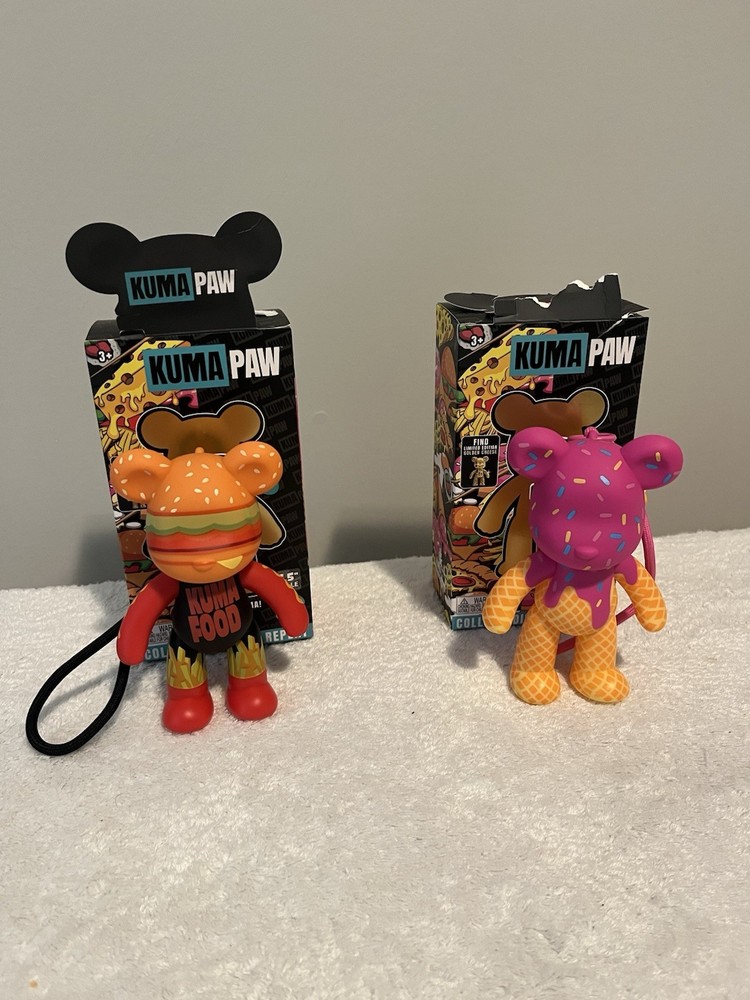 Kuma Paw Collectibles 5.5in Food Edition Opened Blind Box Lot of 2