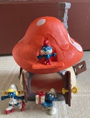 Vintage Smurfs Original Mushroom House 1976 Schleich with Box RARE! See Notes