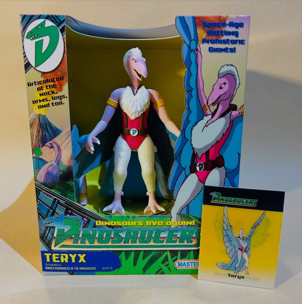 DINOSAUCERS Teryx FLOCKED Custom Figure Glasslite RARE Dinoplativolos Astro Dino