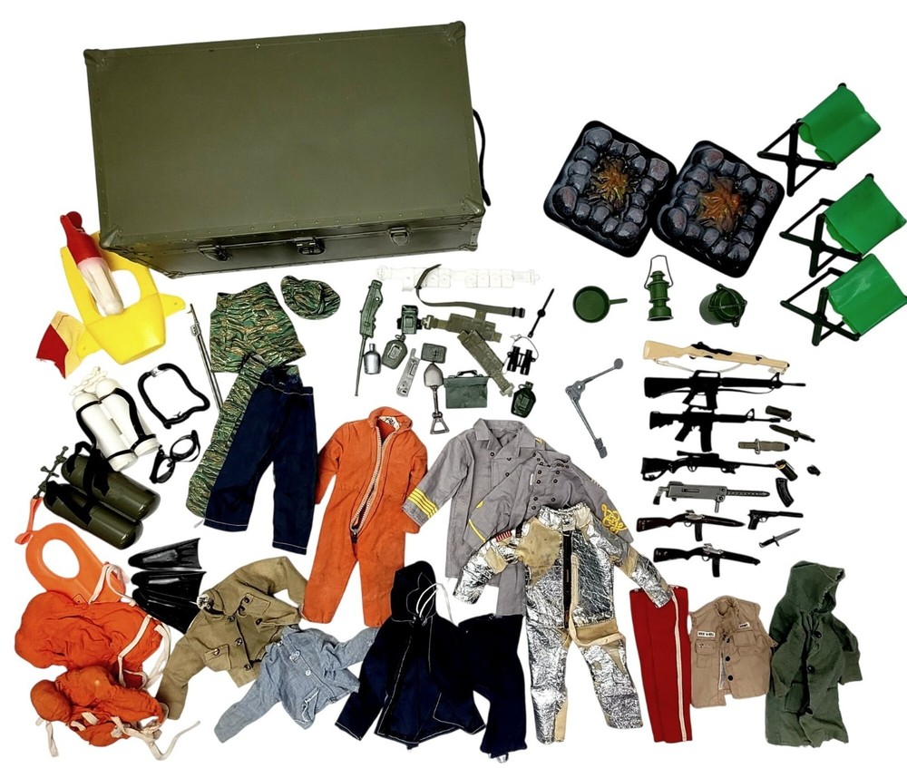 Vintage Lot of GI Joe Accessories-Weapons-Clothing-Camping-SCUBA-Foot Locker