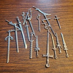 Miniature Swords For Action Figures- METAL ~ 10 Pieces ~ 2-4 Inch Blades