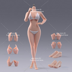 1:6 Female Makeup Seamless Body With detail Pale Skin Medium Breast 12″ Figure