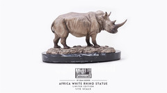 MEMORY MUSEUM 1/15 Africa White Rhinoceros Statue GK Painted Animal Model Decor
