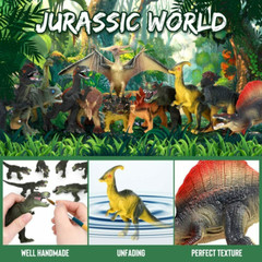 Jumbo Dinosaur Toy Set, 12pcs Realistic Dinosaurs Toys for Kids Large Dinosaur