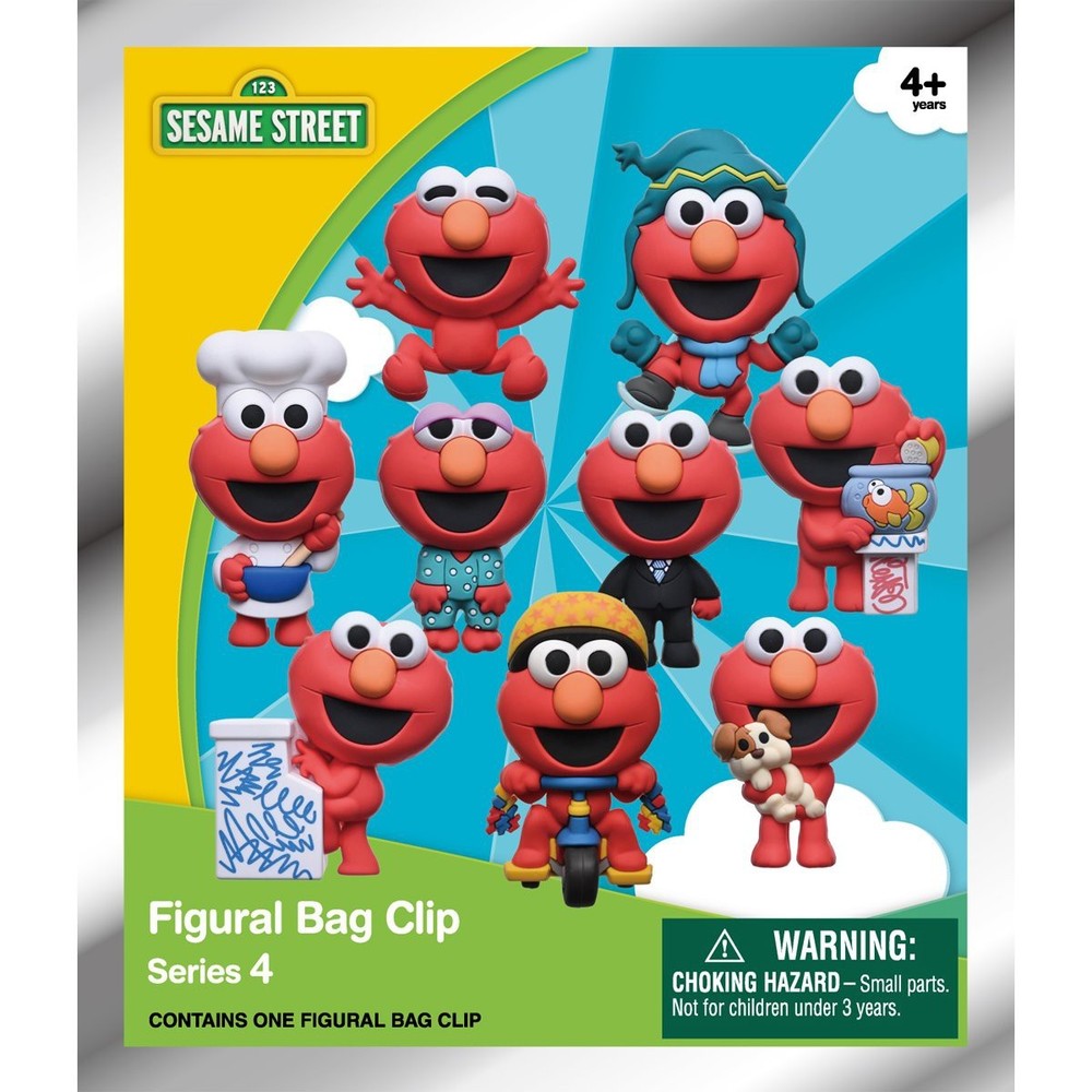 3D Figural Bag Clip Sesame Street Series 4 Elmo Pack [1 RANDOM Figure]
