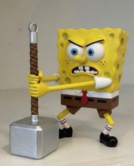 SpongeBob SquarePants Pulls Thor’s Hammer, Hand-Painted Figure Display Art Decor