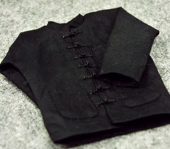 1/6 Kung Fu Shirt Chinese Traditional Man Suit Clothes Black Fit Action Figure
