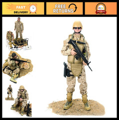 12″ Realistic Soldier Action Figure Model Set with Weapons & Accessories – Milit