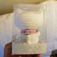 MANI THE LUCKY CAT FIGURE – FLORAL PATTERN – NEW