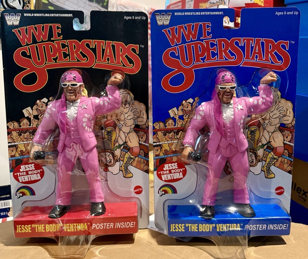 WWE LJN Superstars Jesse The Body Ventura Series 2 Figure Black+Blue Set In Hand
