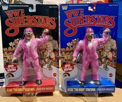 WWE LJN Superstars Jesse The Body Ventura Series 2 Figure Black+Blue Set In Hand