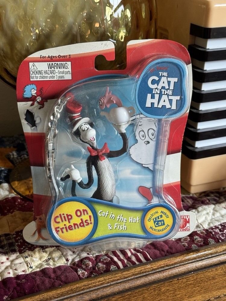 Dr Seuss Cat in the Hat Clip On Friends Figure 2003 Play Along MOC Sealed Movie