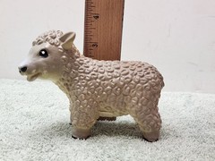 2006 Sheep Gray With Black Eyes Soft Rubber Toy Figure 4.75″ Long