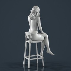Unpainted Painted resin figurine Woman nude girl sitting female 1/18 1/24