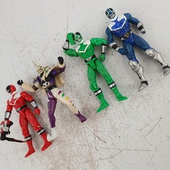 Bandai Lot of 4 Power Rangers Action Figures Red Green Blue Ranger & Jindrax 6″