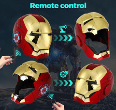 Autoking Iron Man Gold MK5 Helmet Electronic Voice Activated Open&Close Mask New