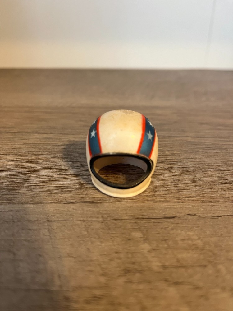 Original Vintage 1970’s Blue Stripe Star Evel Knievel Figure Helmet (1 Owner)