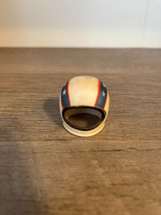 Original Vintage 1970’s Blue Stripe Star Evel Knievel Figure Helmet (1 Owner)