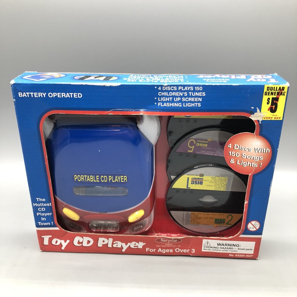 Classic Toy Portable CD Player Ages 3+ 4 Discs 150 Songs & Light Children’s NEW