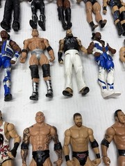 WWE AEW 27+ Action Figures Accessories Lot Undertaker Rock Brett Hart