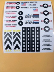 Gi Joe 1988 Rolling Thunder New Sticker Sheet, Custom, Peel & Stick, New!