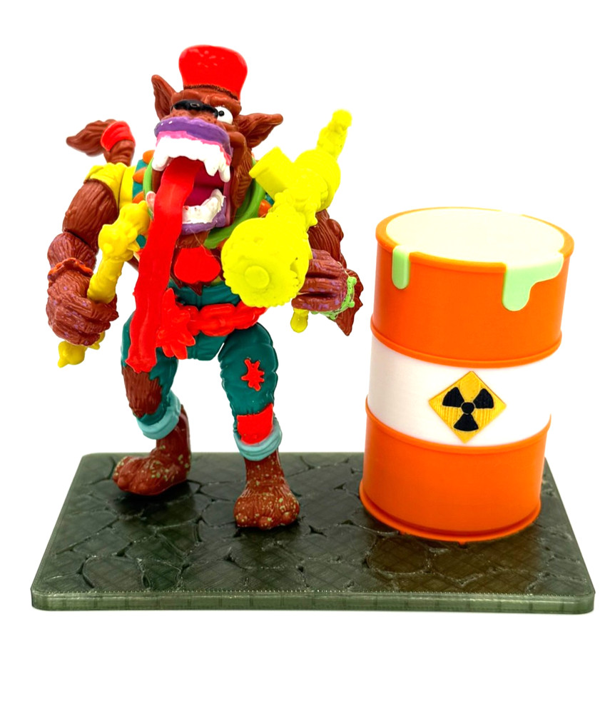 Toxic Crusaders Toxie STAND with lighted toxic glow in the dark barrel NO FIGURE