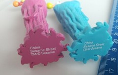 6 Sesame St PVC Figures: Pink & Blue Yip Yips, 2-Headed, Honker, Dinger, Frazzle