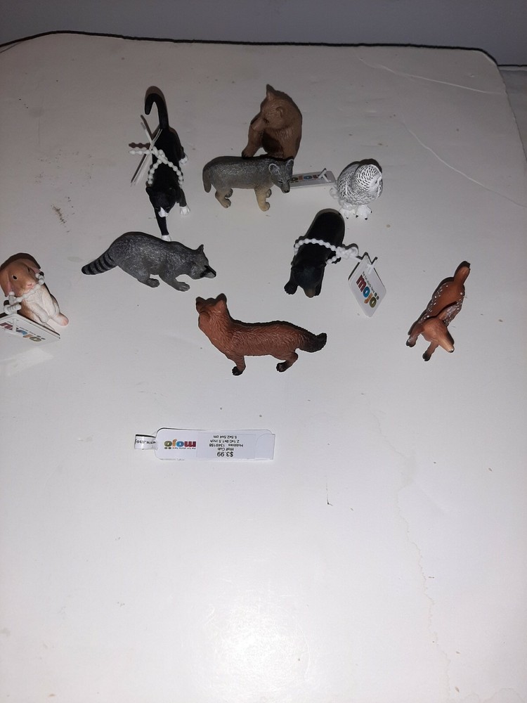 Mojo Lot Of Domestic & Wild Animals 2 in black cat, black bear, snowy owl, rabbi